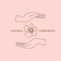 Aesthetic flower logo template psd, natural health & wellness branding