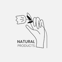 Aesthetic logo template psd, natural product branding