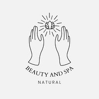 Beauty & spa logo badge, minimal illustration