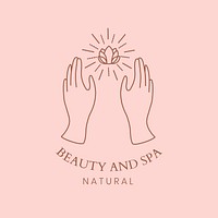 Beauty & spa pink logo badge, minimal illustration