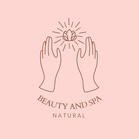 Spa logo template psd, for health & wellness branding pink design