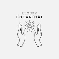 Luxury botanical logo template psd, for health & wellness branding