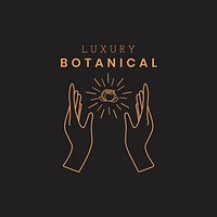 Luxury botanical logo template design, for health & wellness branding vector