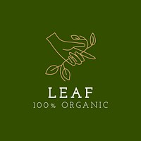 100% organic logo template design, for health & wellness branding vector