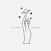 Astronomy logo template, editable minimal design psd