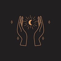 Aesthetic crescent moon logo element vector