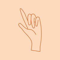 Aesthetic hand gesture line art illustration