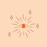 Celestial eye aesthetic sticker psd, design element