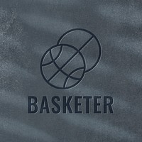 Basketball logo effect template, sports club business, realistic design psd