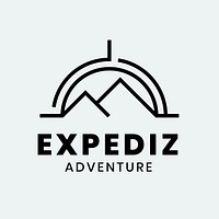 Adventure sports logo template, mountain climbing business graphic vector