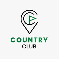 Country golf club logo template, professional business graphic psd