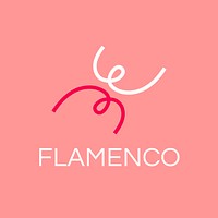 Flamenco dancing logo template, sports club graphic in modern design psd