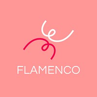 Flamenco dancing logo template, sports club graphic in modern design vector