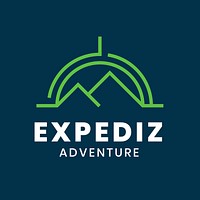 Adventure sports logo template, mountain climbing business graphic psd