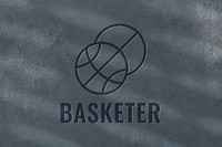 Basketball logo effect template, sports club business, realistic design psd