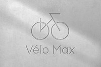 Cycle sports logo effect template, bicycle on realistic wall in modern design psd