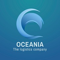 Ocean wave logo template, water business, animated graphic vector