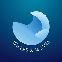 Water business logo clipart, blue modern design for environment company