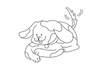 Dog kids coloring page, blank printable design for children to color