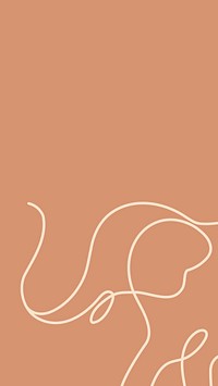 Elephant iPhone wallpaper, orange minimal background