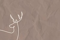Minimal deer background, aesthetic design vector