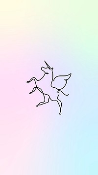 Aesthetic iPhone wallpaper, holographic unicorn background