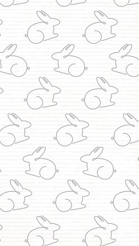 Bunny pattern iPhone wallpaper, seamless white background