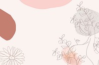 Flower Memphis line art abstract background vector,  feminine aesthetics