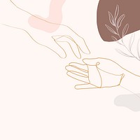 Hand & botanical line art illustration vector 