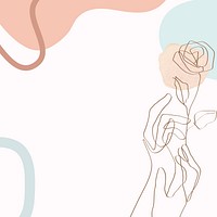 Hand & rose line art illustration vector