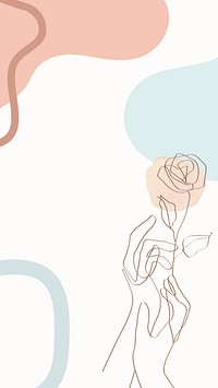 Pastel flower Memphis iPhone wallpaper vector, abstract background