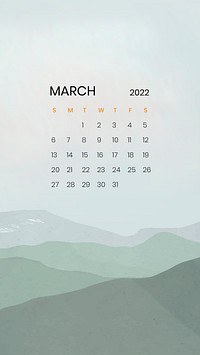 Mountain abstract M monthly calendar iPhone wallpaper