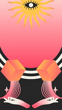 Aesthetic sun phone wallpaper, mental health & spirituality vector