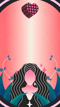 Feminine iPhone wallpaper, spiritual positive energy background vector