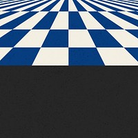 Blue checker background, distorted abstract pattern vector