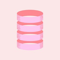 Pink cylinder geometric collage element vector
