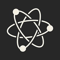 Science atom collage element, radiation shape psd
