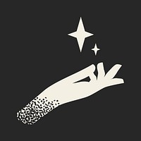 Magical hand shape, collage element psd