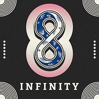 Infinity Instagram post template, occult design vector