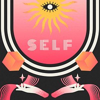 Self awareness Instagram post template, mental health design vector