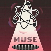 Muse Instagram post template, science atom design vector