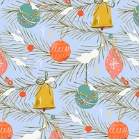 Christmas seamless background, cute holidays season pattern vector