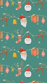 Christmas mobile wallpaper, cute holidays season seamless pattern vector