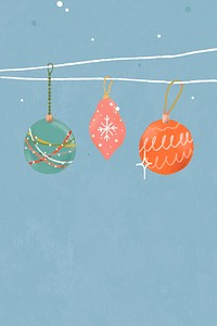 Christmas balls background, winter holidays illustration vector