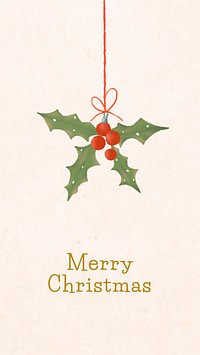 Merry Christmas holiday template, Facebook story post, winter holiday season vector