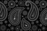 Paisley bandana pattern background, black illustration, abstract design vector