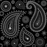 Paisley bandana pattern background, black illustration, abstract design psd