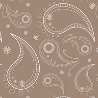 Aesthetic paisley background, brown henna pattern in earth tone