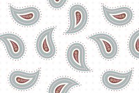 Simple paisley background, Indian mandala pattern in white vector