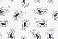 Simple paisley white background, black pattern, creative illustration vector